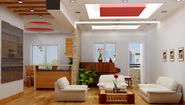 Trần thạch cao phòng khách tại Bắc Ninh